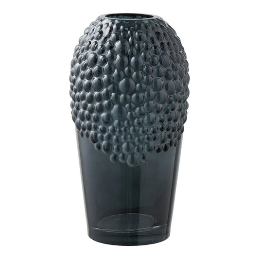 Vase aus Glas, 25cm hoch, in Dunkelgrau