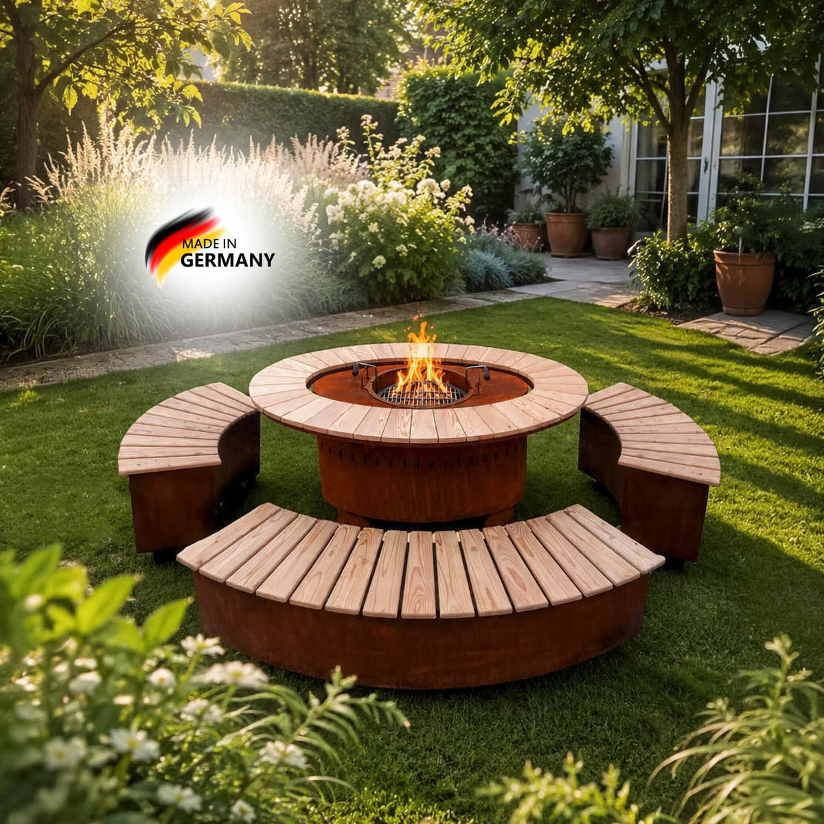 Grill & Feuerstelle Karlsruhe, Lärchenholz, 5-teilig