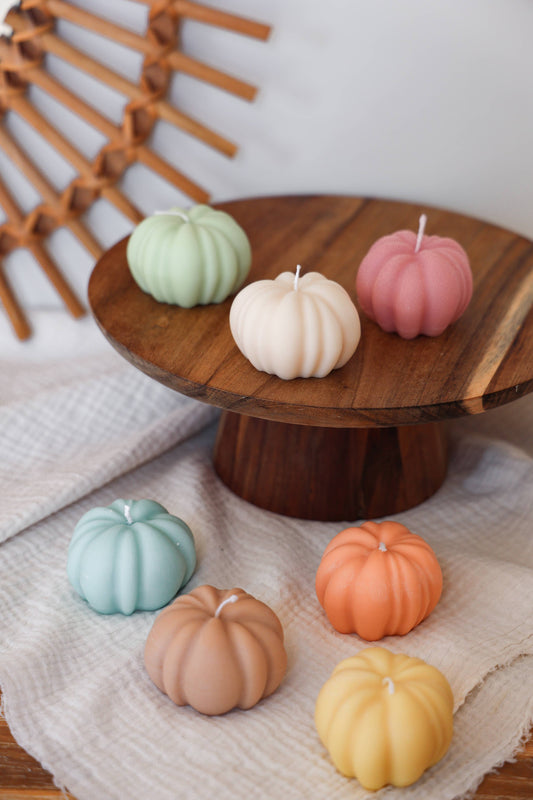 Handgemachte Kürbis Kerze