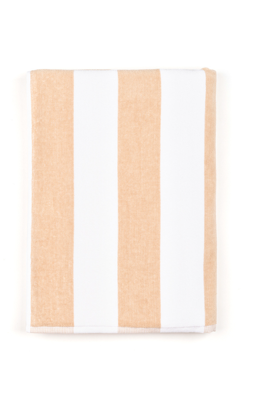 Strandtuch Gibalta Beige gestreift – 100 × 180 cm