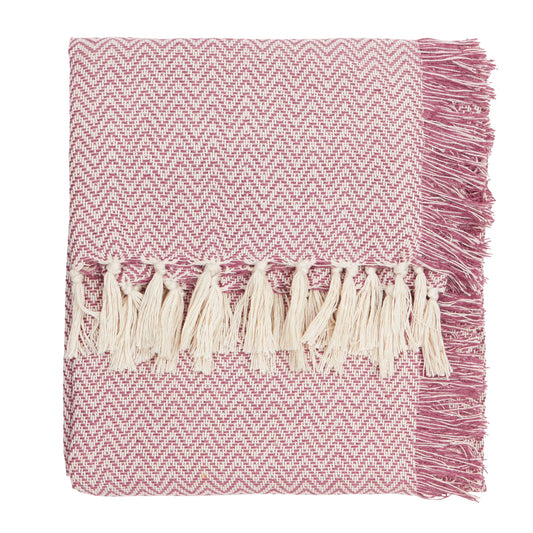 Gewebte Outdoor-Decke Heather/Rosa