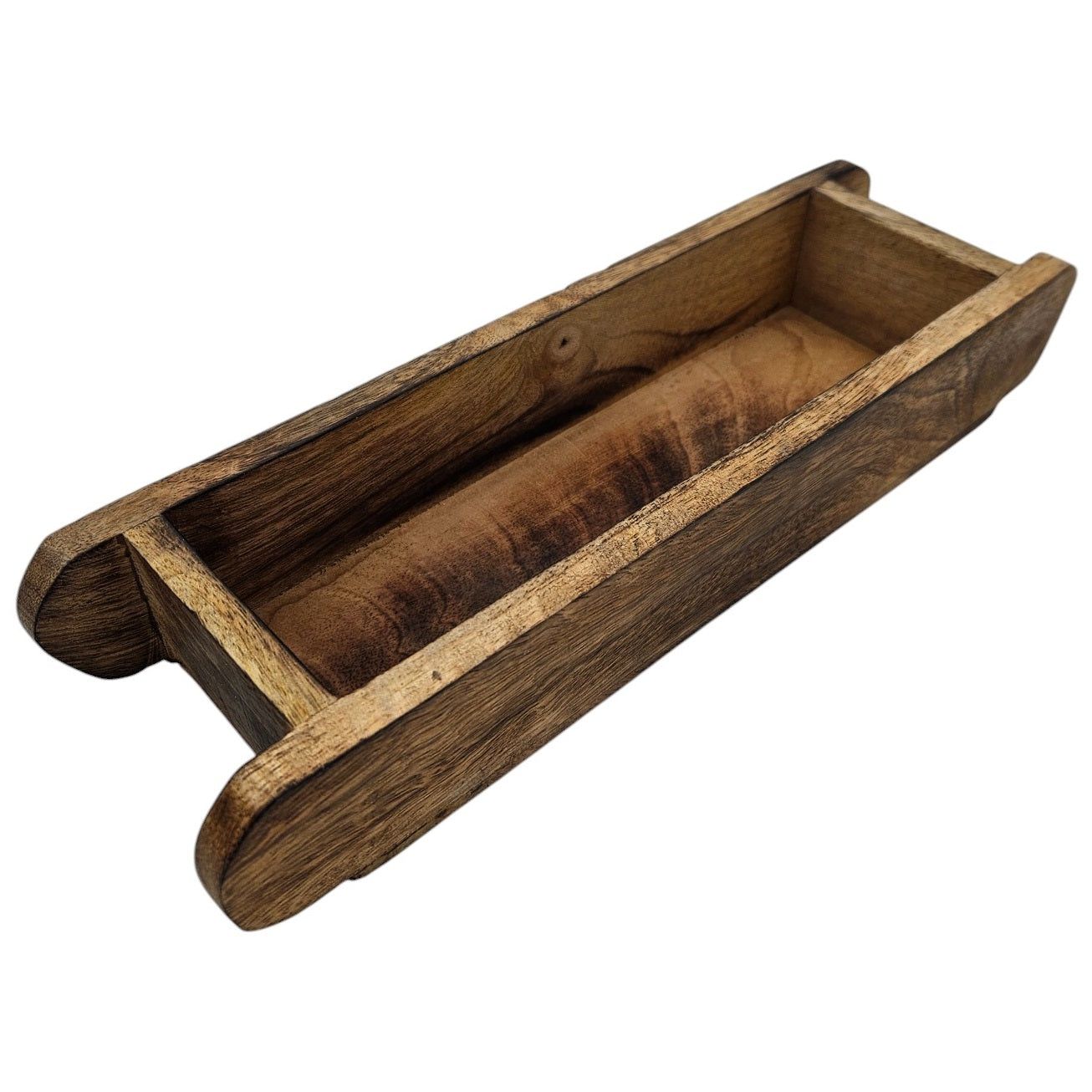 Holzkiste Ziegelform Mangoholz Ziegelsteinform Kiste Landhaus Holz Kasten klein 30x9 cm