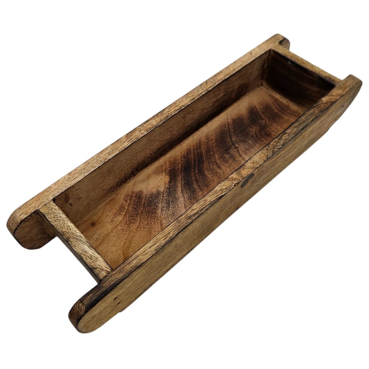 Holzkiste Ziegelform Mangoholz Ziegelsteinform Kiste Landhaus Holz Kasten klein 30x9 cm