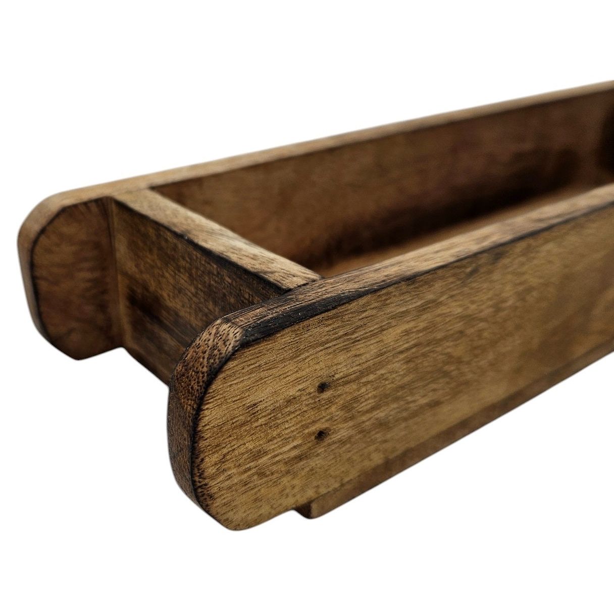 Holzkiste Ziegelform Mangoholz Ziegelsteinform Kiste Landhaus Holz Kasten klein 30x9 cm