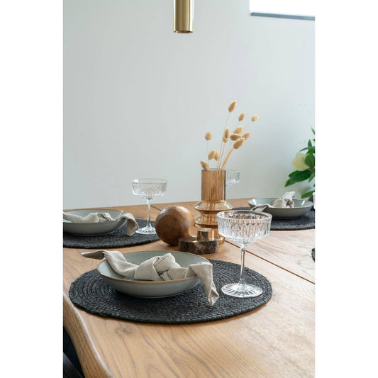 Rundes Tischset aus Jute, Ø 38 cm, Dunkelgrau, 4er Set