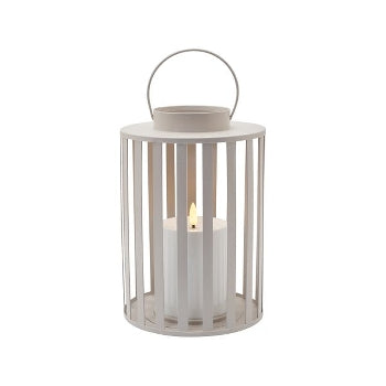 LED-Laternen Lumière in Beige mit Timer – 2er-Set