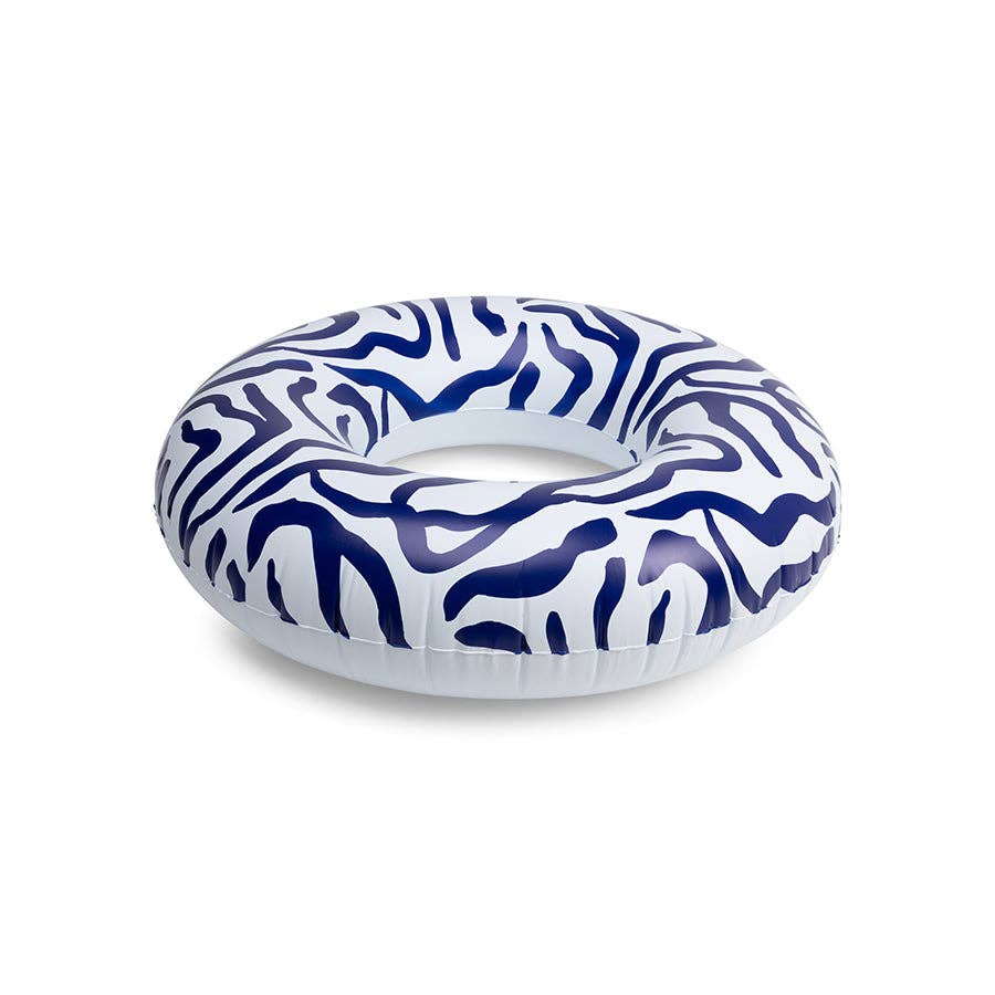 XL Schwimmring Zebra Stripes Blau/Weiß – Ø 102 cm