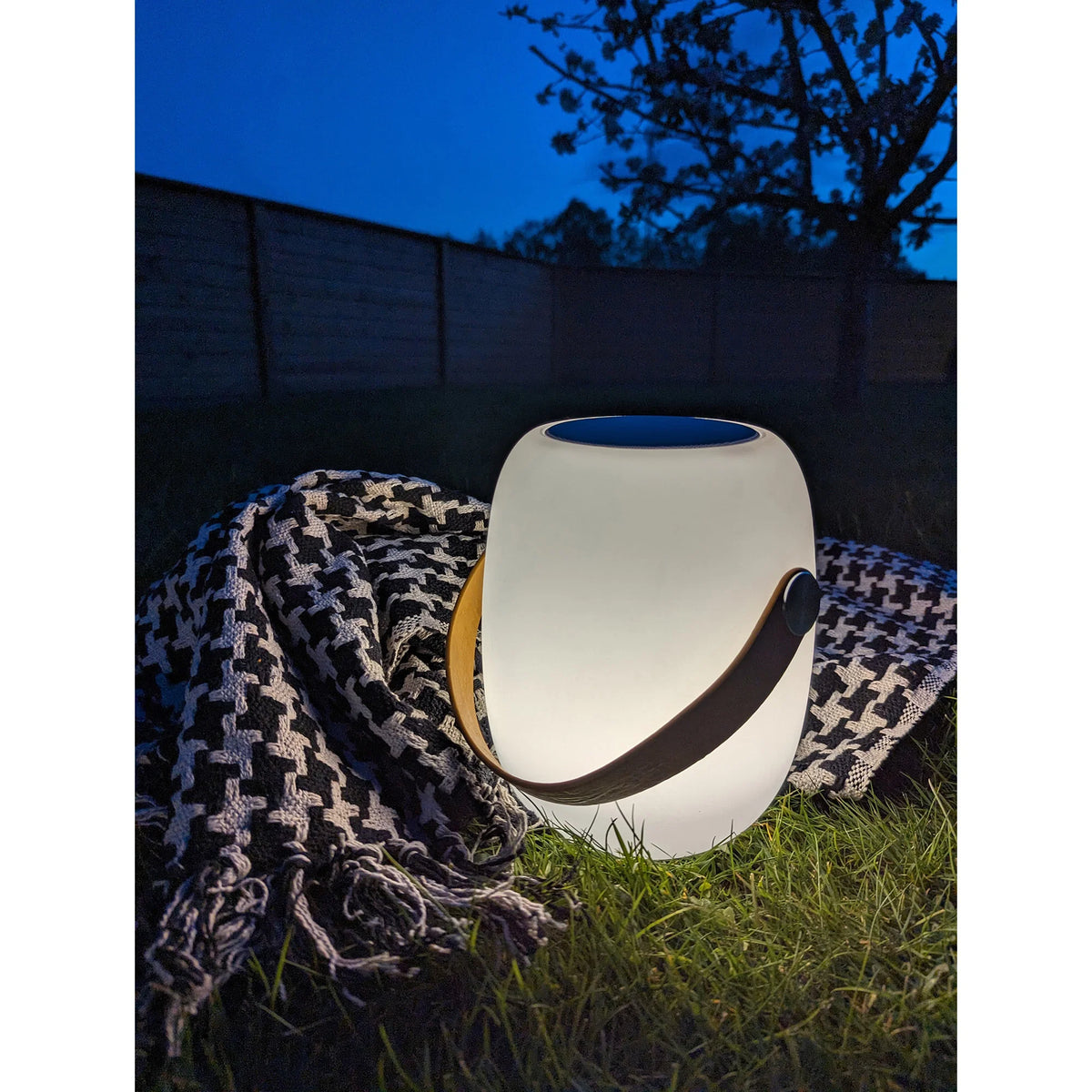 Decke, recycelte Baumwolle, 130 × 180 cm, Schwarz/Beige Hahnentritt