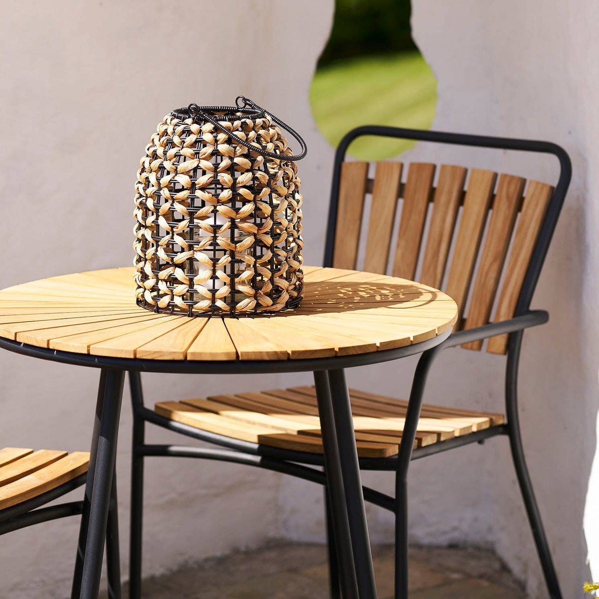 Pinto Laterne, Polyrattan & Wasserhyazinthe, 24 × 28,5 cm