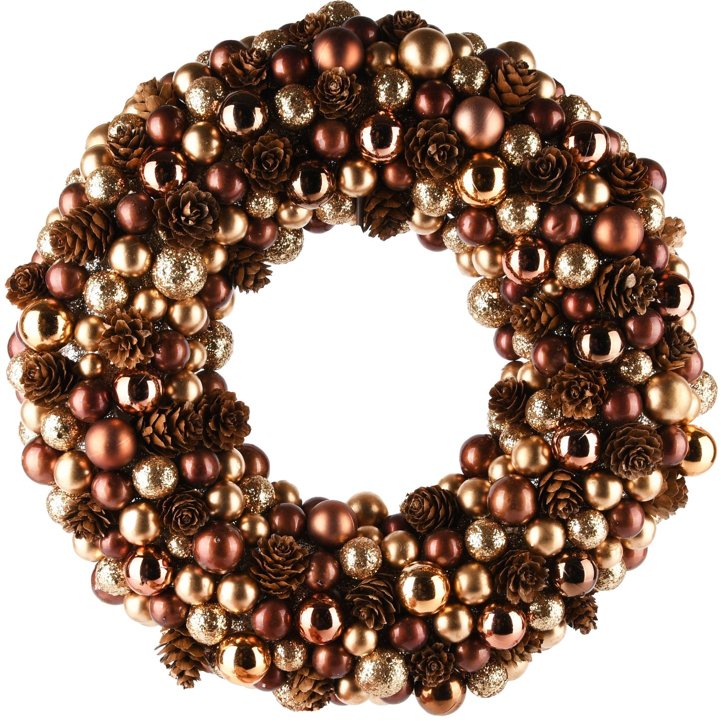 Kranz mit Kugeln - braun/gold/bronze