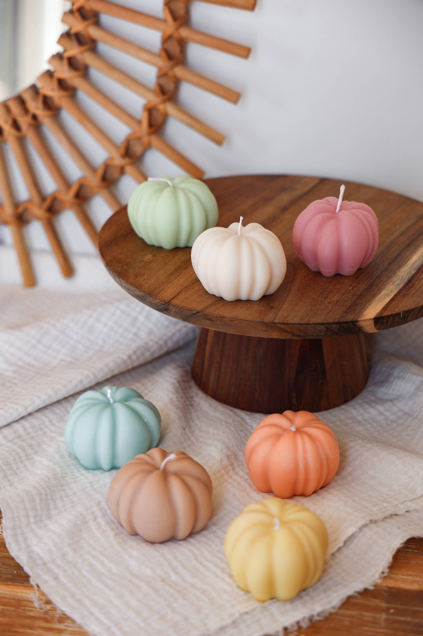 Handgemachte Kürbis Kerze