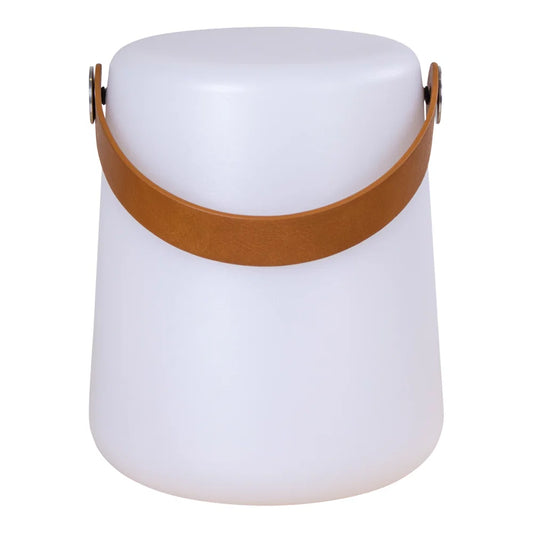 LED-Lampe, wiederaufladbar, in Weiß, mit Trageriemen