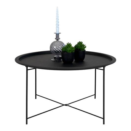 Bastia Garten-Beistelltisch Schwarz – Ø 75 cm