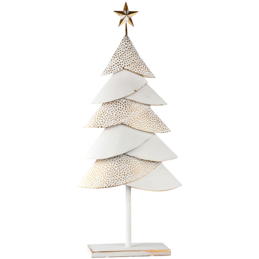 Großer Deko-Baum mit Stern weiß/gold