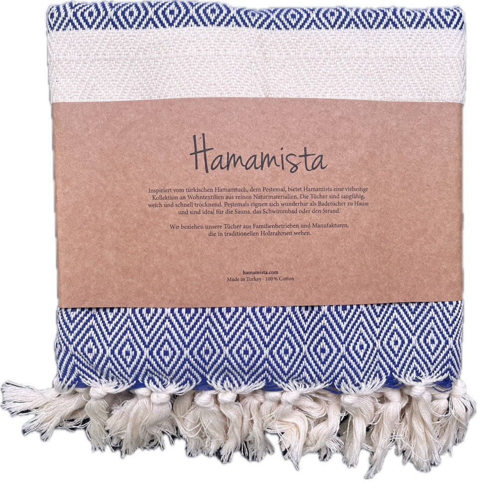 Hamamtuch Charlotte dunkelblau - handgewebt