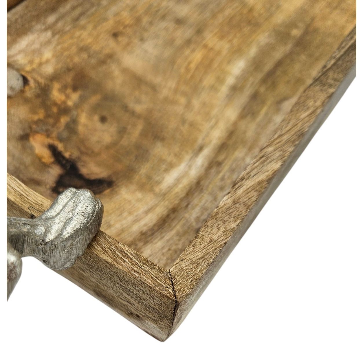 Tablett Mangoholz langes Tablett Kerzentablett Serviertablett 68 cm Holz