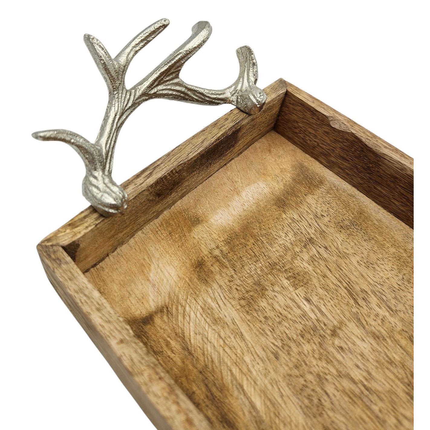 Tablett Mangoholz langes Tablett Kerzentablett Serviertablett 68 cm Holz