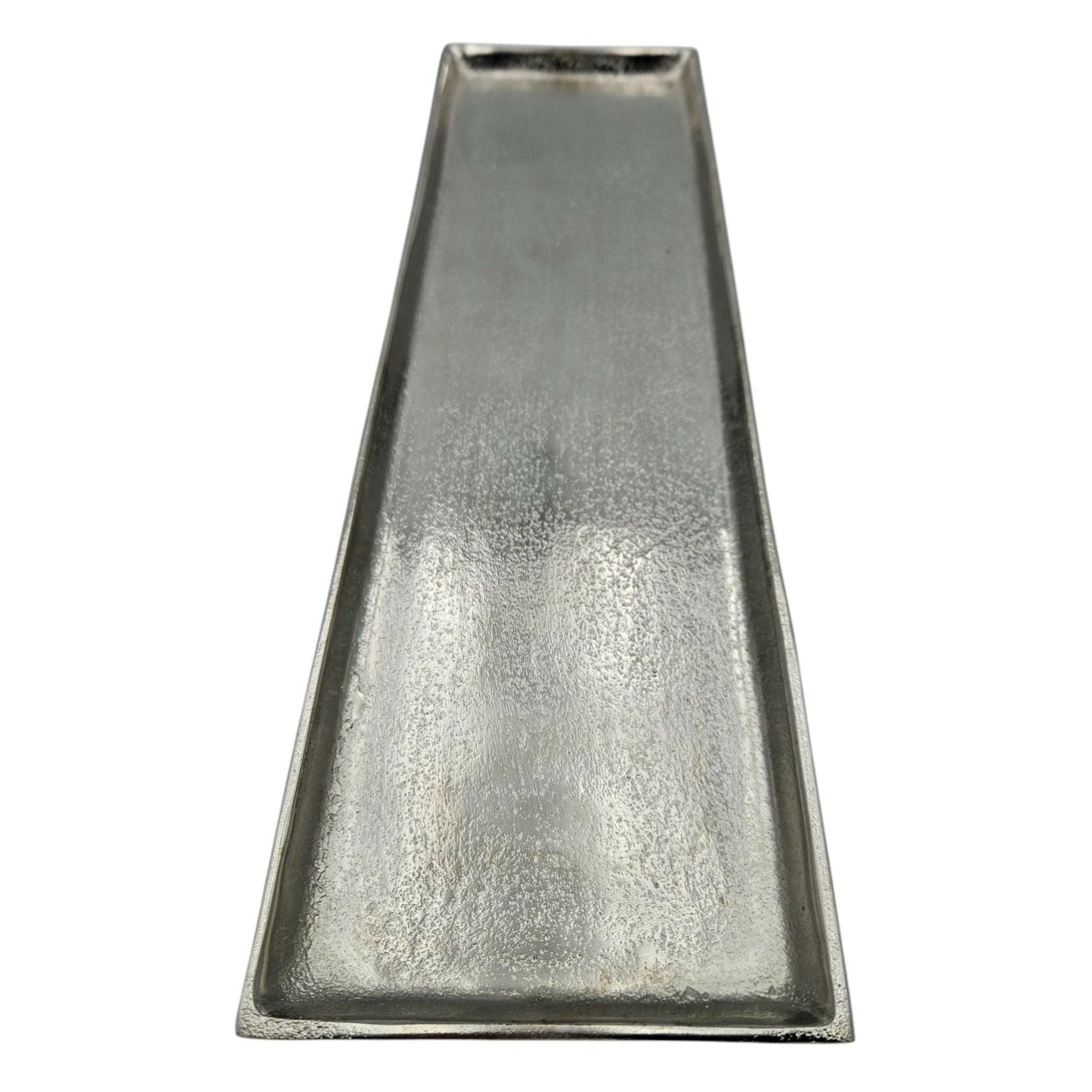Tablett Deko Metall 44x13 cm silber Kerzentablett Dekotablett Dekoschale rechteckig