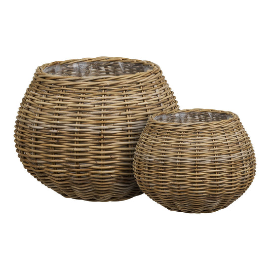 2-er Set Körbe Melaka, in Natur, aus Kubu-Rattan