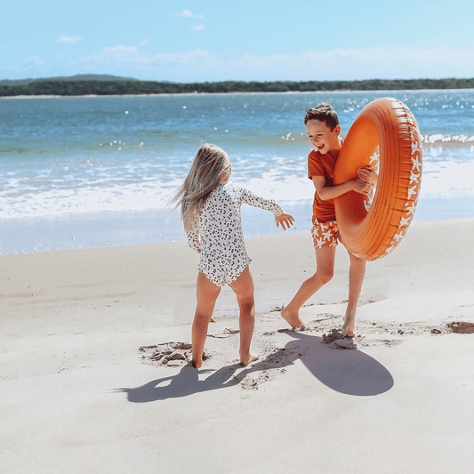 Schwimmring Orange mit Seesternmuster