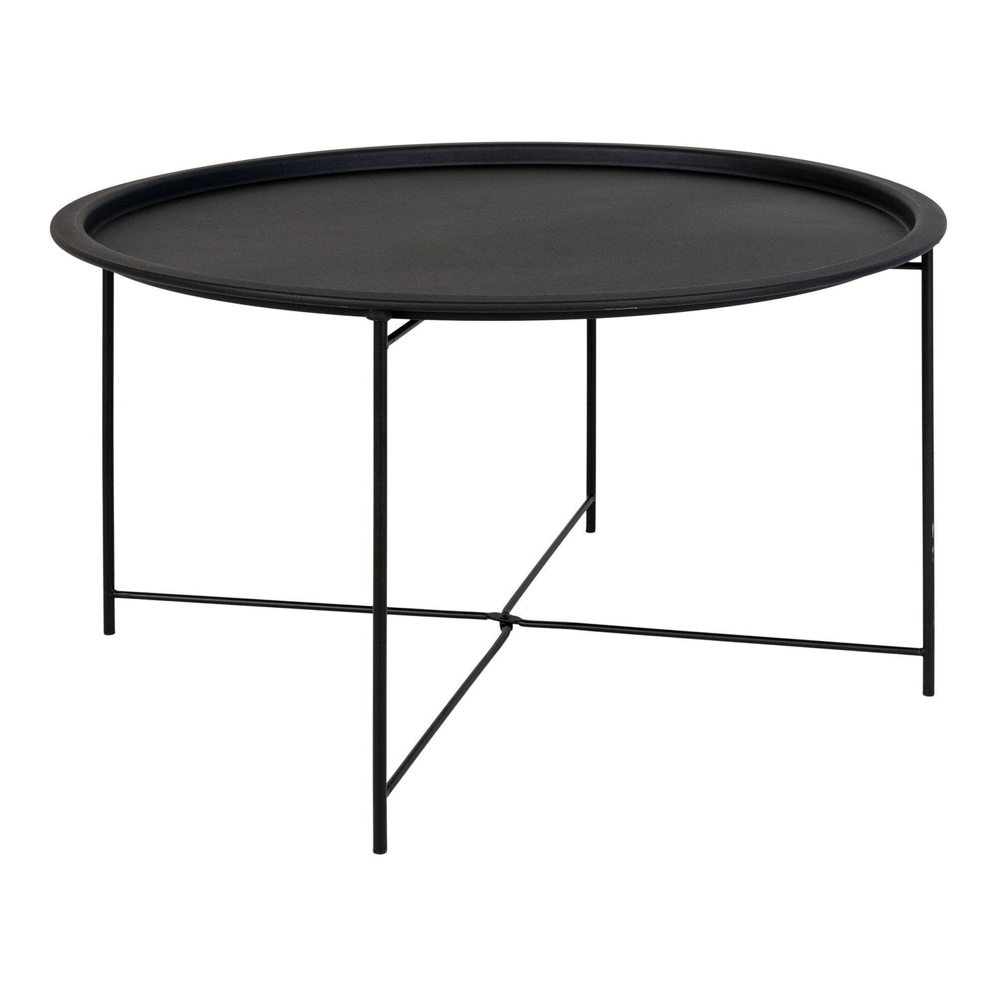 Bastia Garten-Beistelltisch Schwarz – Ø 75 cm