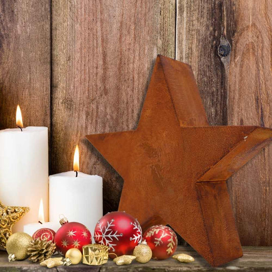XL Weihnachtsstern Rost 3D