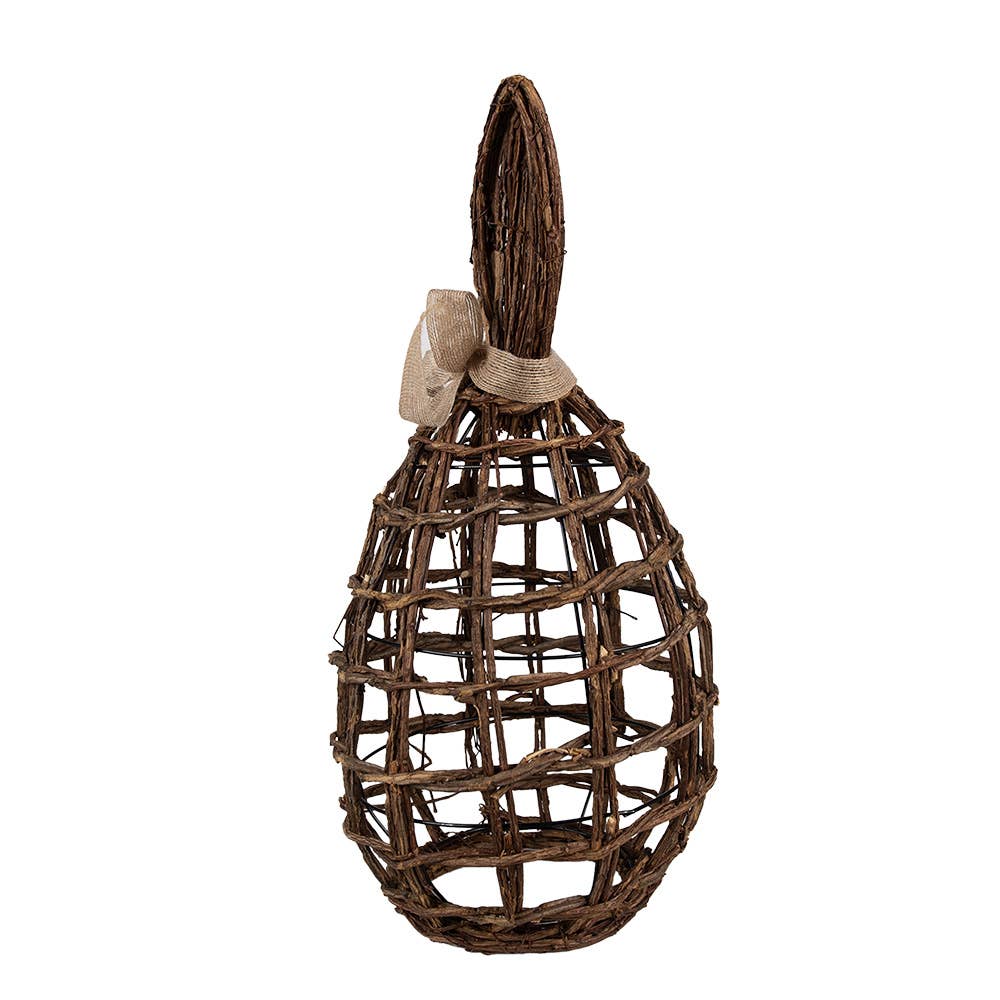 Dekorativer Hase in Flechtoptik – Braun, 45 cm