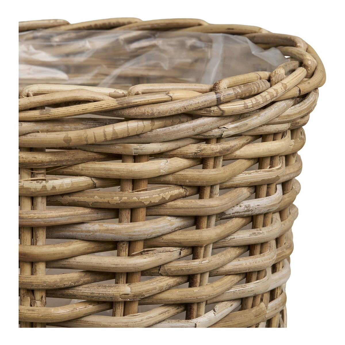 Körbe aus Rattan, 2-teiliges natürliches Set