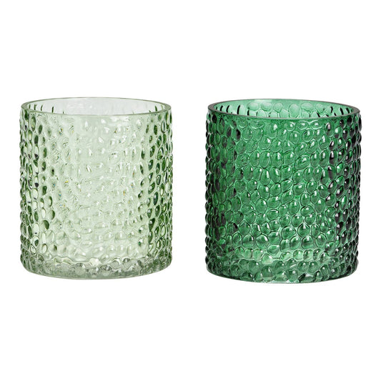 Grünes Glas-Windlicht im 2er-Set – stimmungsvolle Dekoration für dein Zuhause