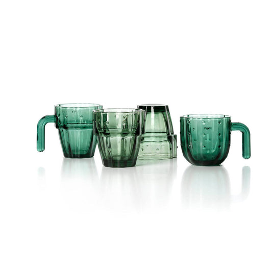 Die Stapel-Kaktus-Gläser - Grün - Set aus 4