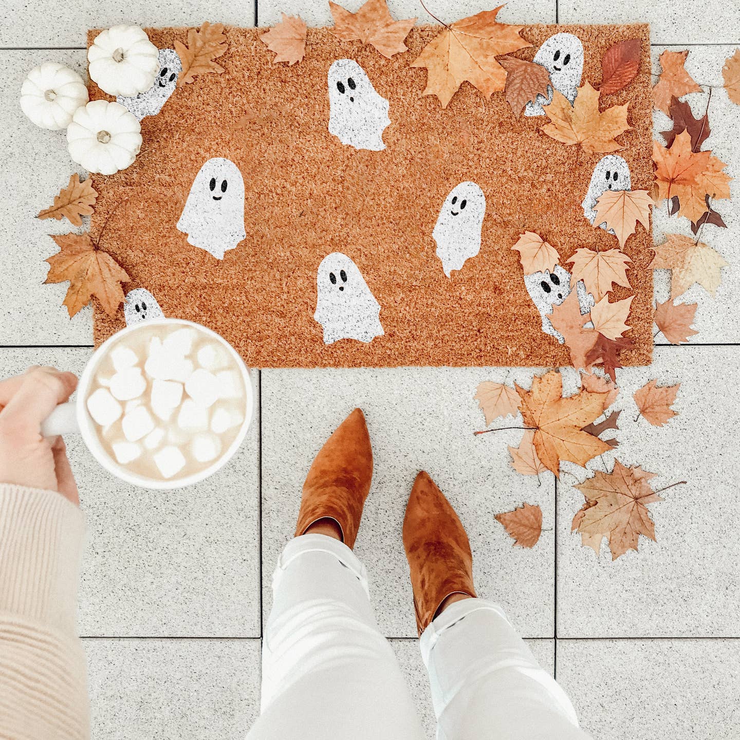 Kokos Fußmatte „Geister“ – Halloween-Deko für deinen Eingangsbereich
