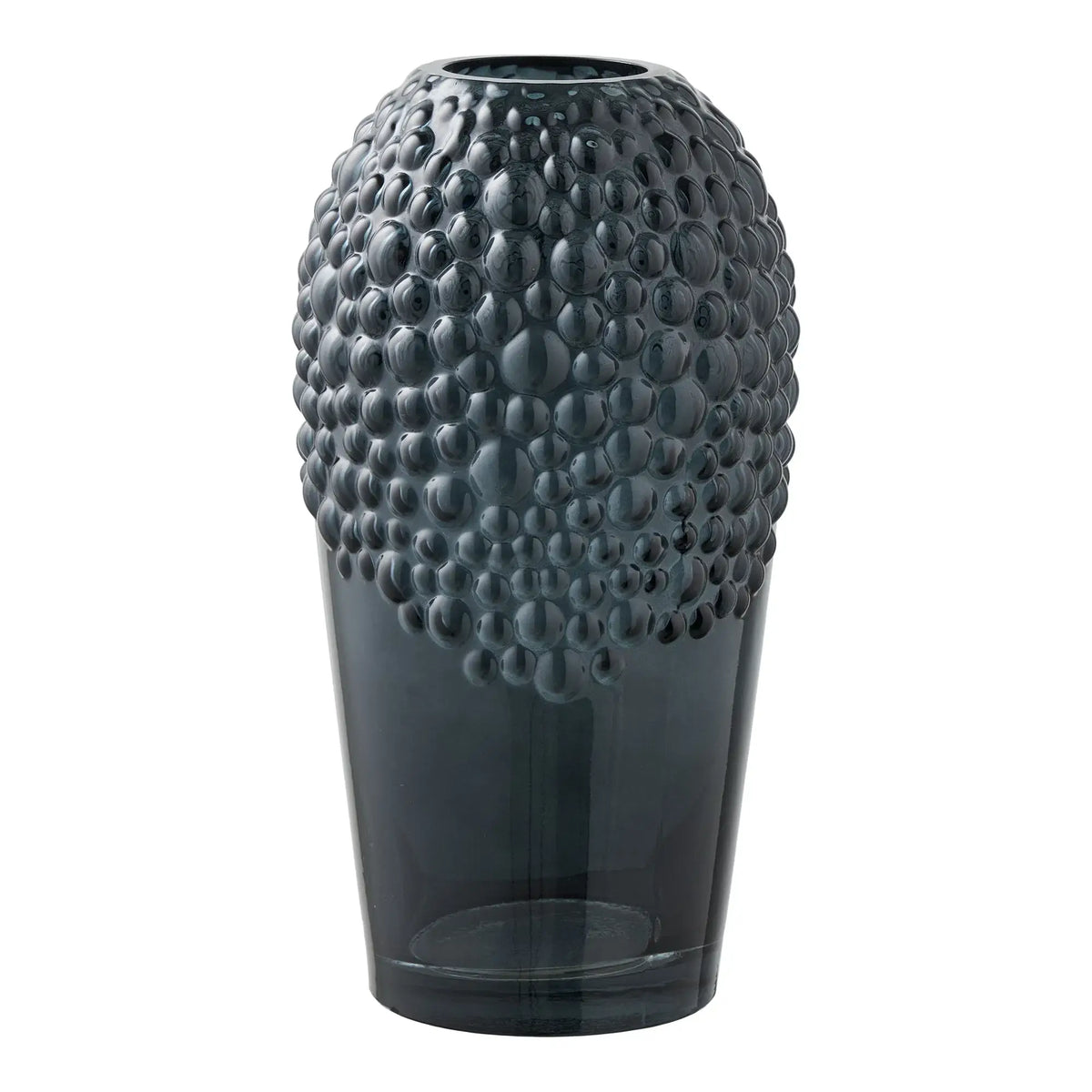 Vase aus Glas, 25cm hoch, in Dunkelgrau