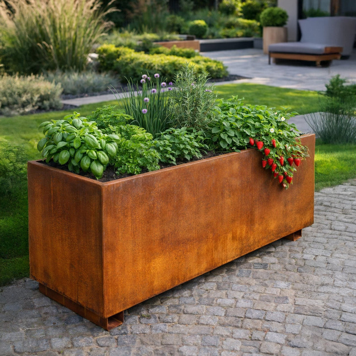 Hochbeet, 200 × 70 cm, mit Zwischenboden