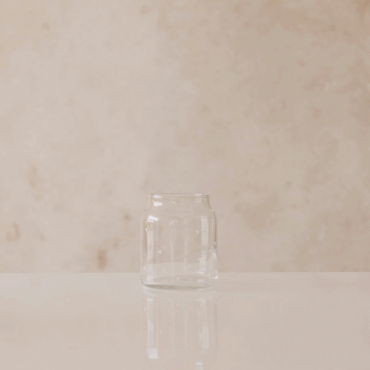 Vase aus Glas klein Herzen weiß (VE = 6 Stk.)