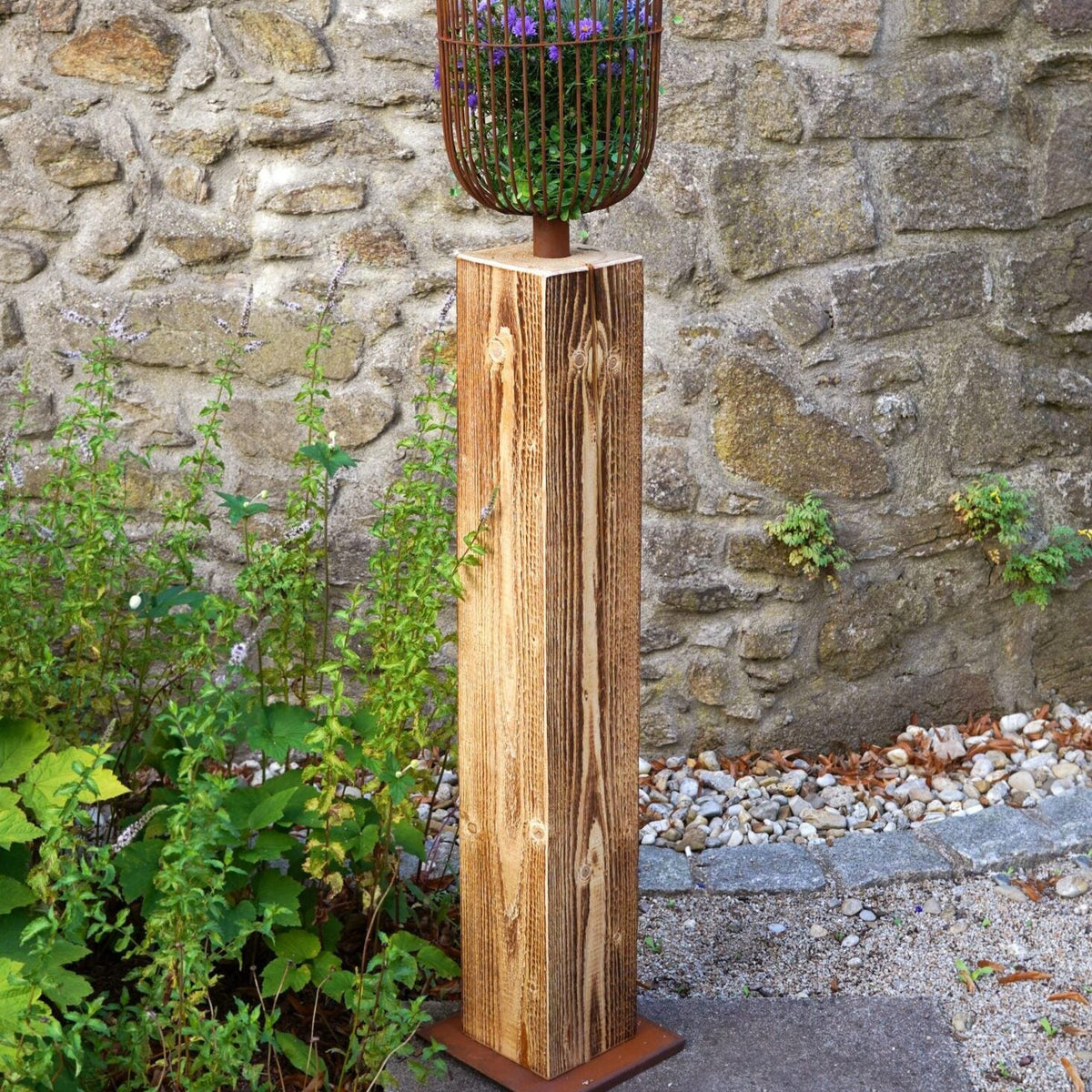 Dekosäule Milano, Fichtenholz, 140 cm, massiver Balken
