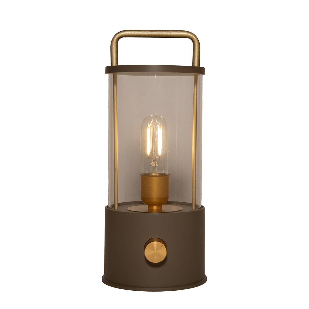 Laterne IP44 Warmweiss Dimmbar, LED incklusiv 80cm USB Zuleitung aus Kunststoff, Matt Taupe(B/H/T) 11x25x11cm