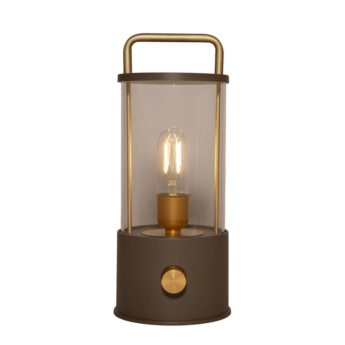 LED-Laterne in Matt Taupe – dimmbar, warmweiß & mit USB-Anschluss
