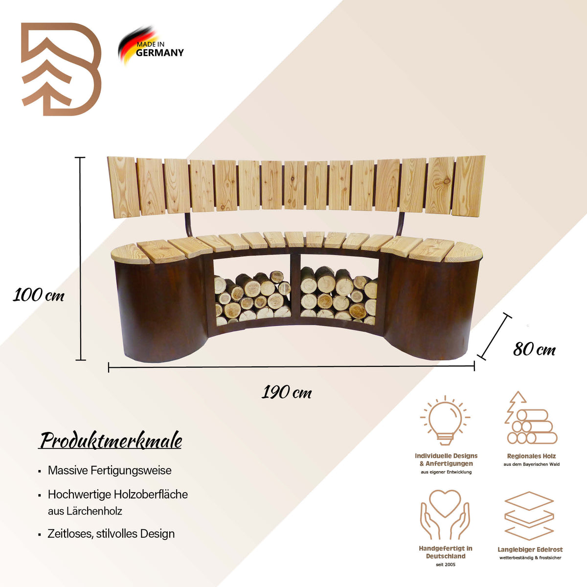 Grill & Feuerstelle Freiburg Deluxe, Ø 140 cm, 5-teilig