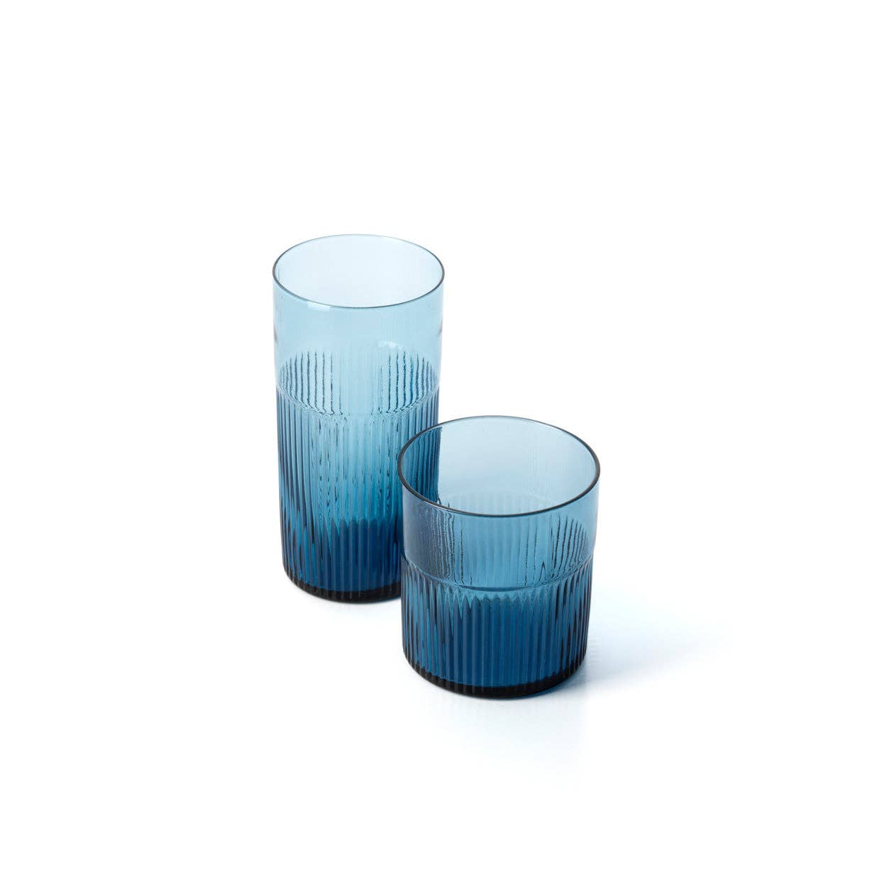 Der Azure Rippled Low Tumbler - Blau