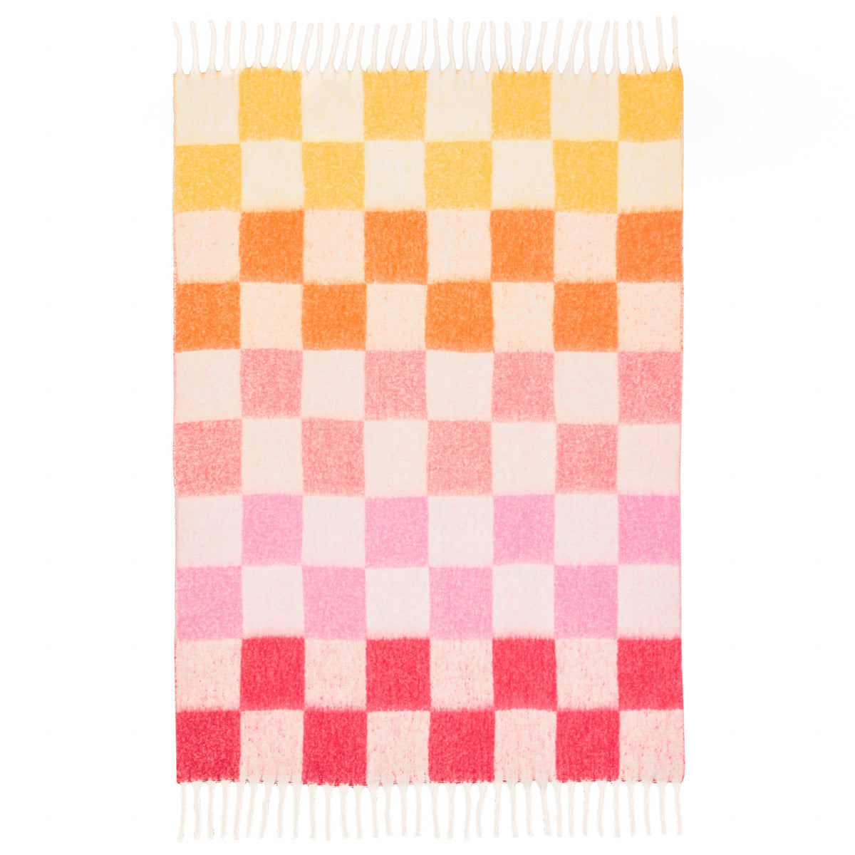 Decke Maisie Citrus Blush kariert, 130 × 180 cm