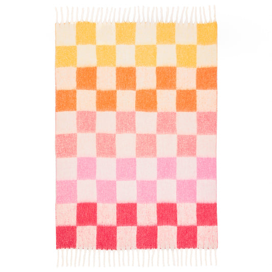 Decke Maisie Citrus Blush kariert, 130 × 180 cm