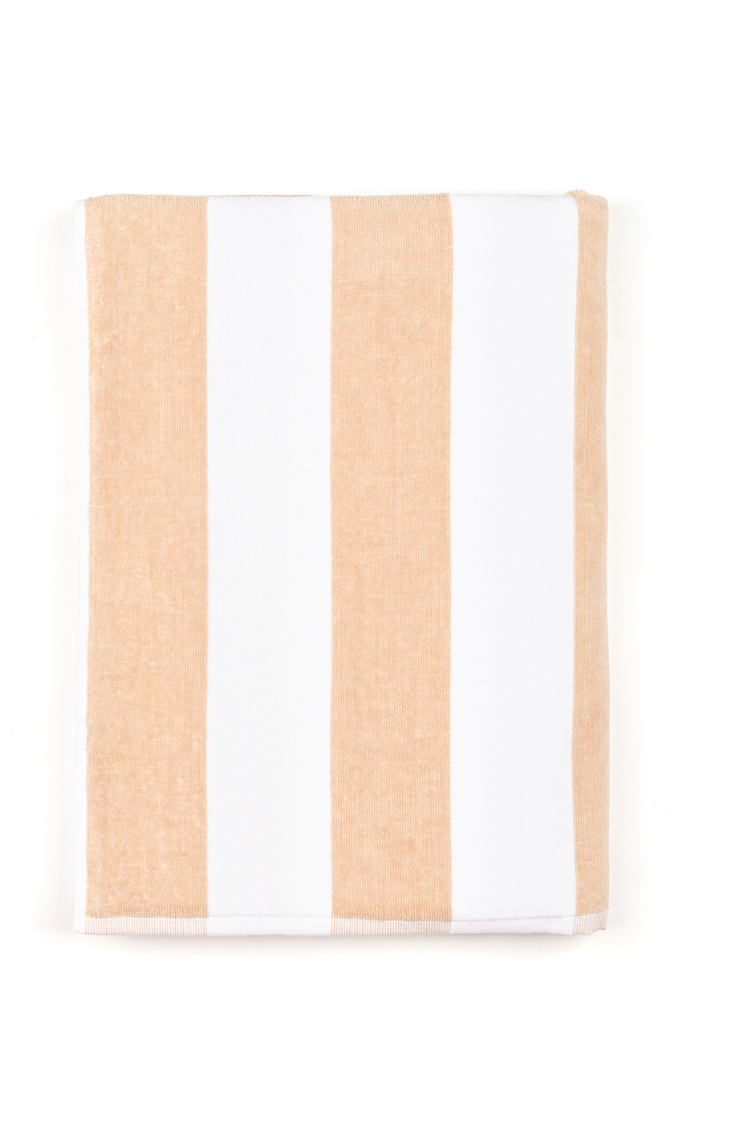 Strandtuch Gibalta Beige gestreift – 100 × 180 cm