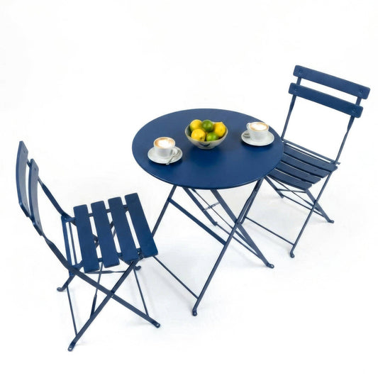 2-Sitzer Sussex Bistro-Set – rund: Marineblau