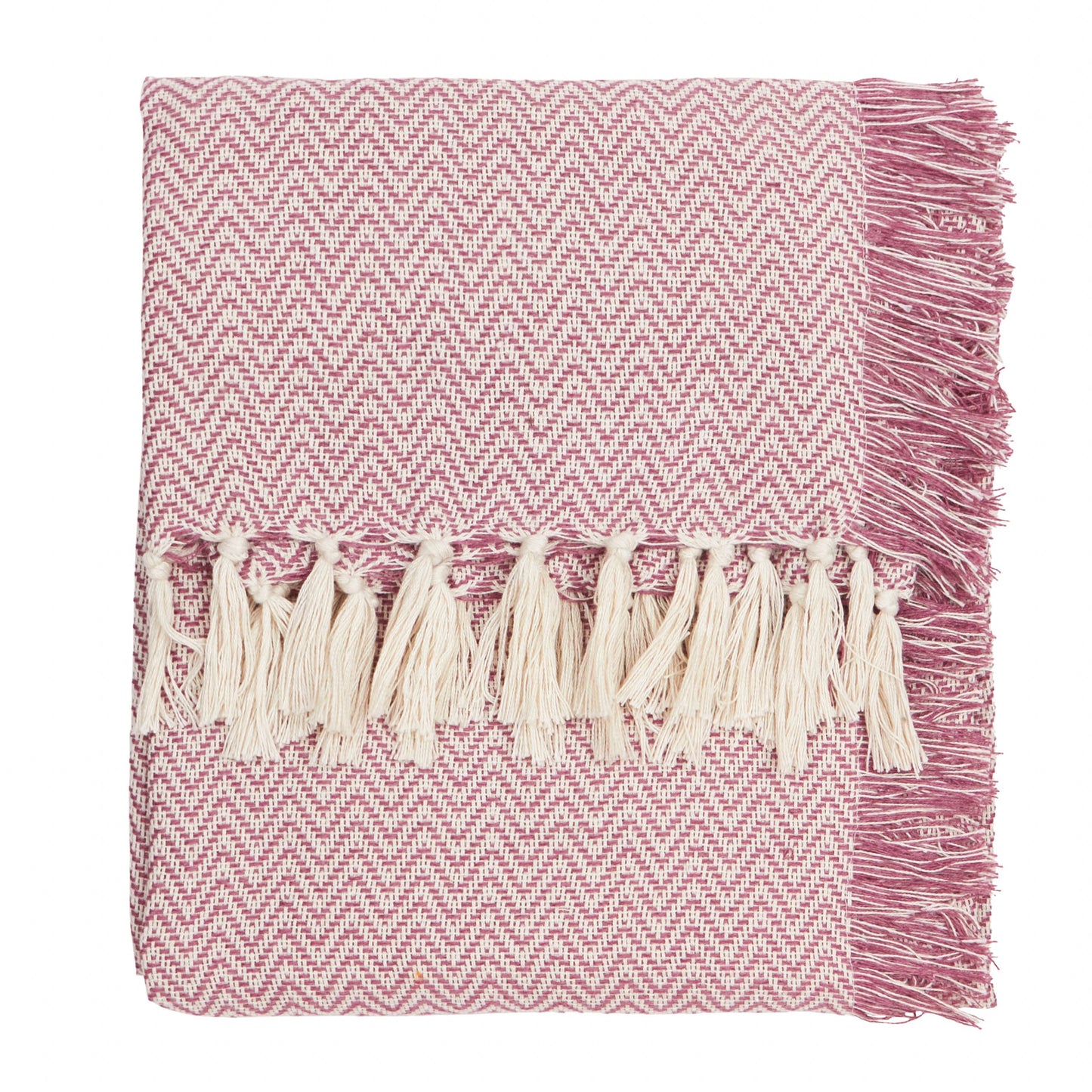 Gewebte Outdoor-Decke Heather/Rosa
