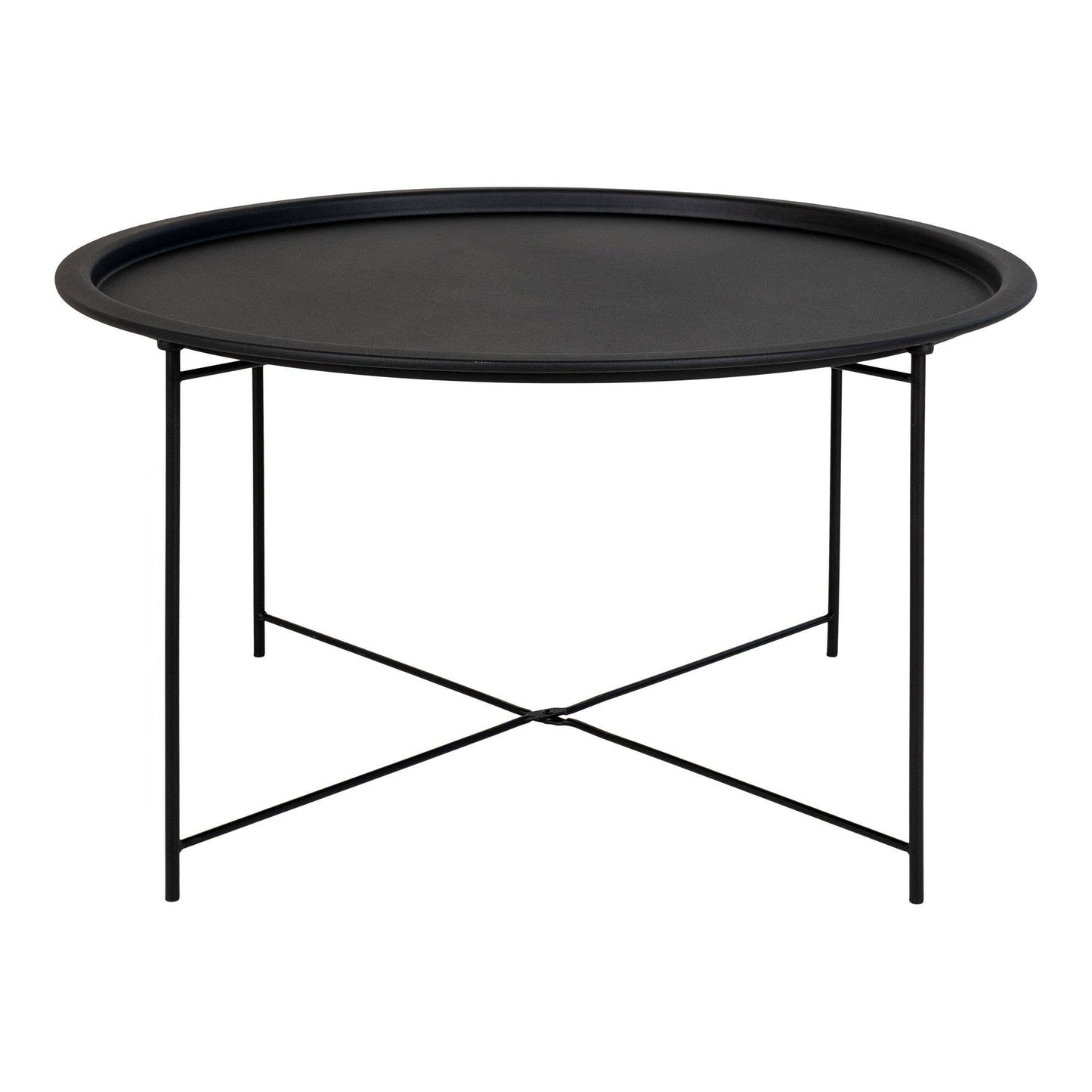 Bastia Garten-Beistelltisch Schwarz – Ø 75 cm