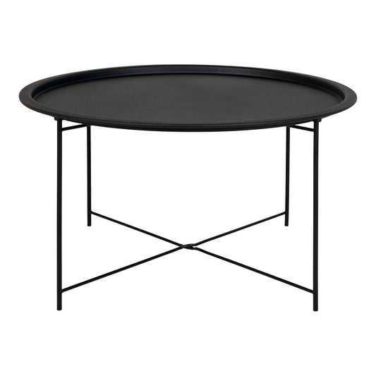Bastia Garten-Beistelltisch Schwarz – Ø 75 cm