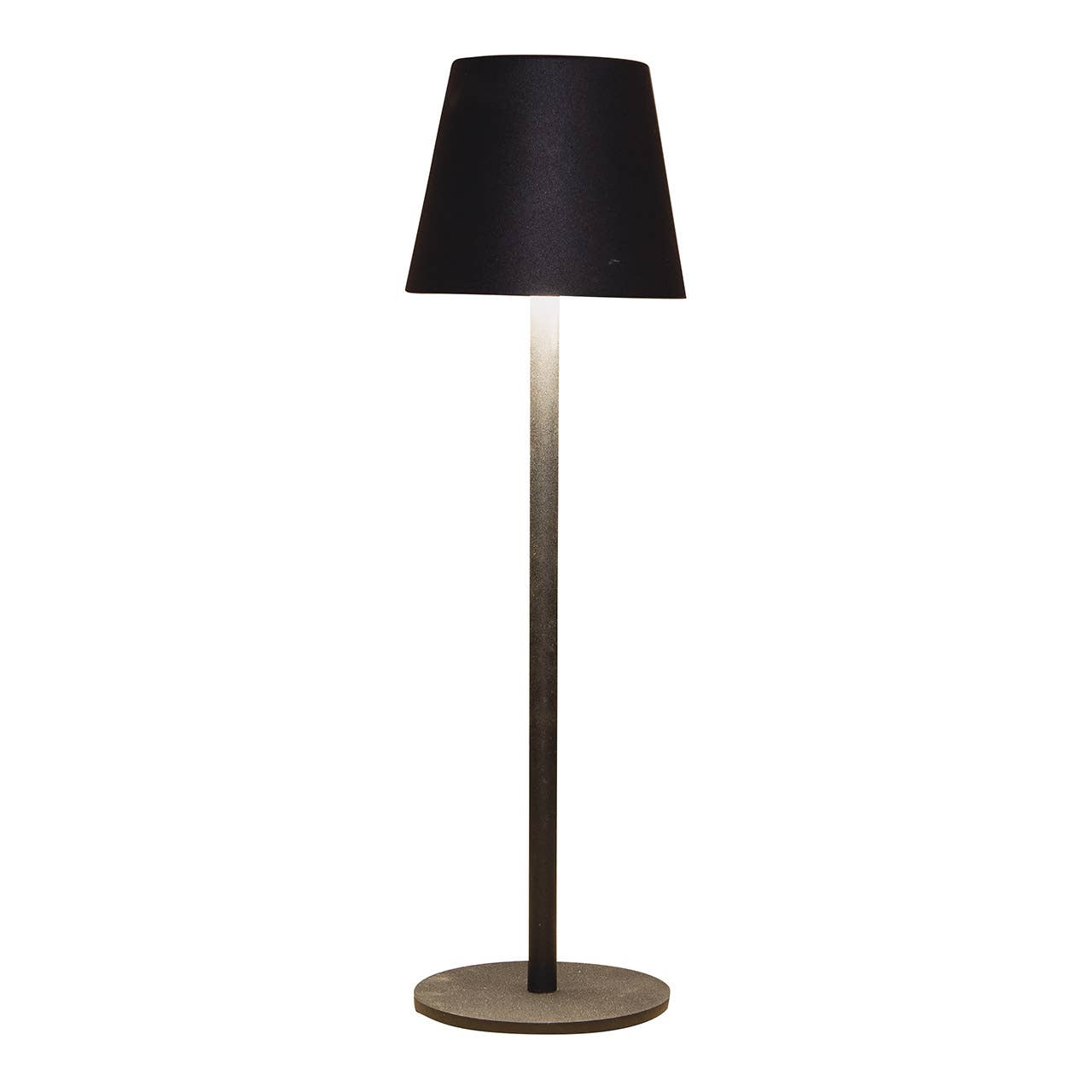 LED Tischlampe, Outdoor/Indoor, Warmweiß Dimmbare Touch on/off inkl. 80cm USB Kabel, aus Metall mattschwarz (B/H/T) 11x36x11cm
