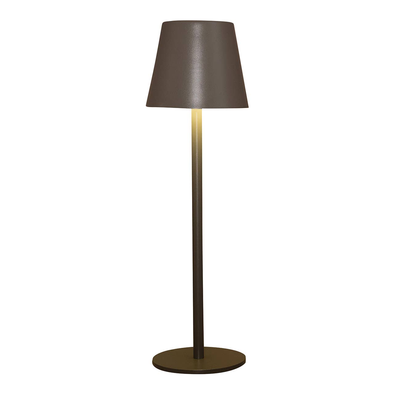 LED Tischlampe, Outdoor/Indoor, Warmweiß Dimmbare Touch on/off inkl. 80cm USB Kabel aus Metall matt taupe (B/H/T) 11x36x11cm