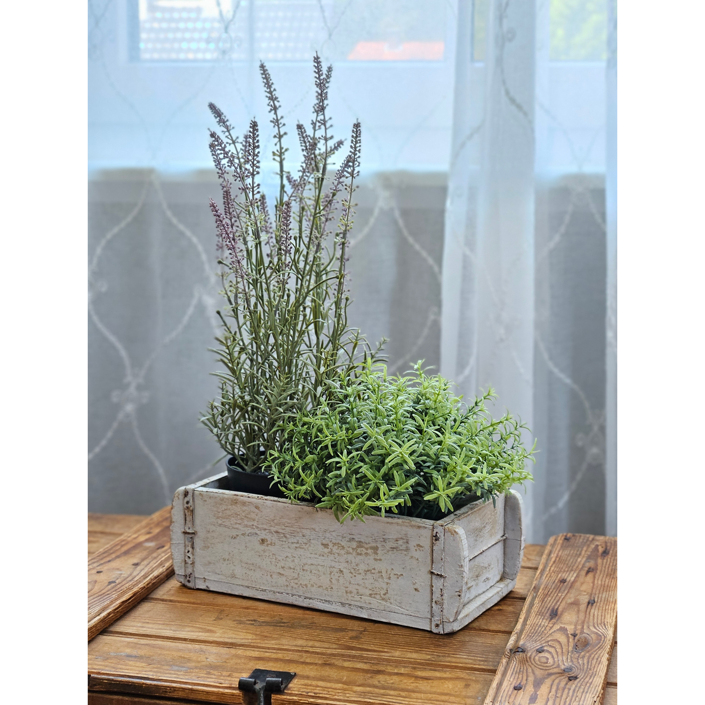 Holzkiste weiß Ziegelform Ziegelsteinform Kiste recyceltes Holz Kasten 30 cm