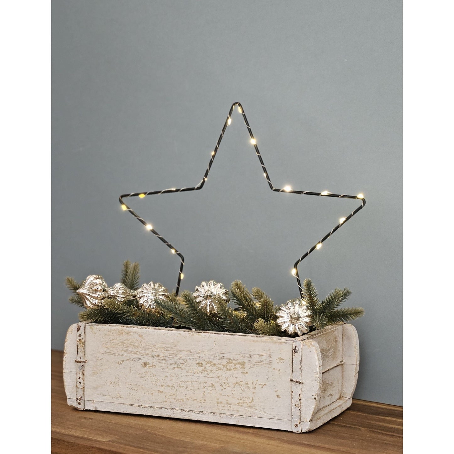 Holzkiste weiß Ziegelform Ziegelsteinform Kiste recyceltes Holz Kasten 30 cm